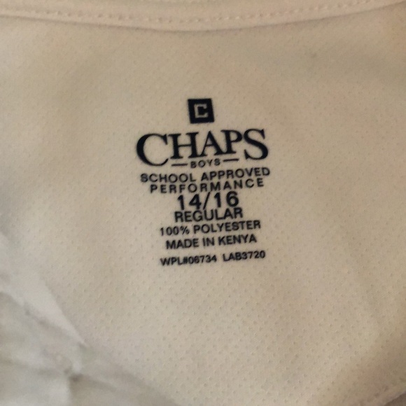 BOYS - CHAPS White Polo Shirt - Size 14/16 Regular - Picture 3 of 5